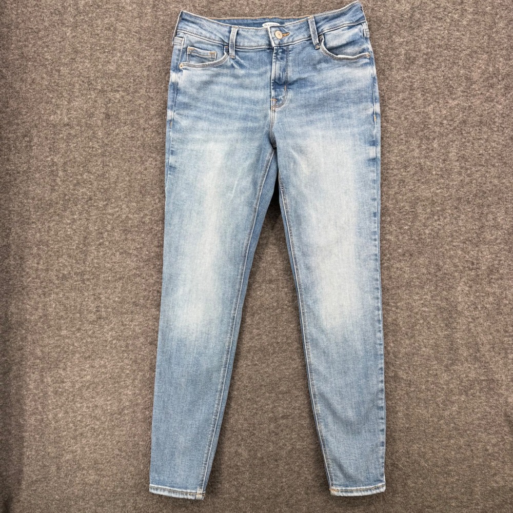 Old Navy Rockstar Super Skinny Mid Rise Light Wash Blue Denim Jeans 28 Ankle